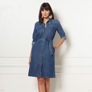 Denim/Chambray Styled Dress - New York & Company